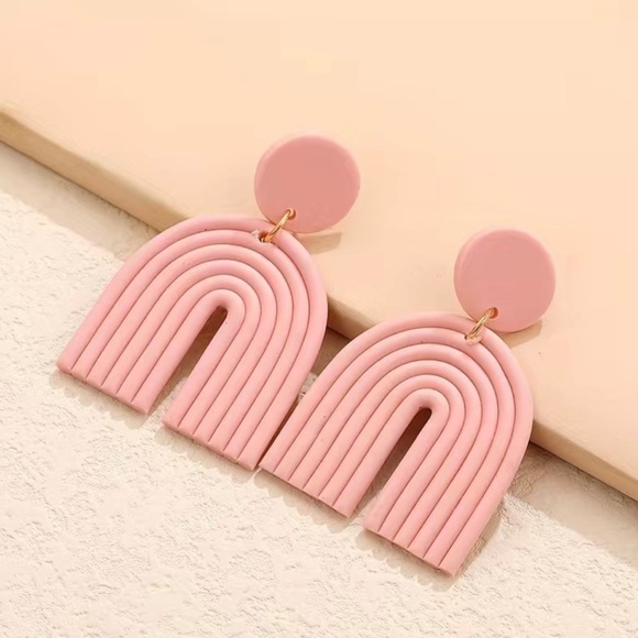 Jewelry - Boho clay colorful rainbow earrings